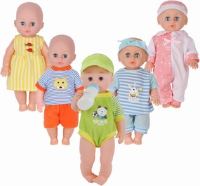 Set of 5 Baby Doll Clothes Accessories,with Feeding Bottle,for 12-13-14 Inch Newborn Reborn Alive Baby Doll, Dress Clothing Costumes Outfits, Toy for Kids Children Toddler Birthday Xmas Present