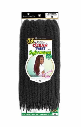 SHAKE-N-GO 3x Cuban Twist Soft & Natural 22" (1-PACK) (BROWN 4)