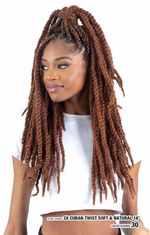 SHAKE-N-GO 3x Cuban Twist Soft & Natural 22" (1-PACK) (BROWN 4)