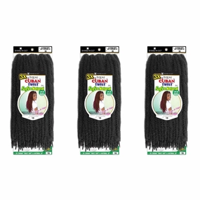 SHAKE-N-GO 3x Cuban Twist Soft & Natural 22" (3-PACK) (BURGUNDY 530)