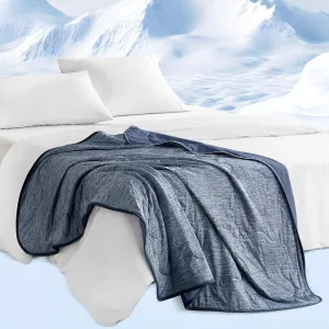 Sharper Image Cozy Jersey Knit Throw Blanket Ultra-Soft & Cooling Touch Throw Chic Ogee Quilting, All Season & Lightweight Summer Throw Blanket Cozy T-Shirt Handfeel, Gift Ready, 50x60, Navy