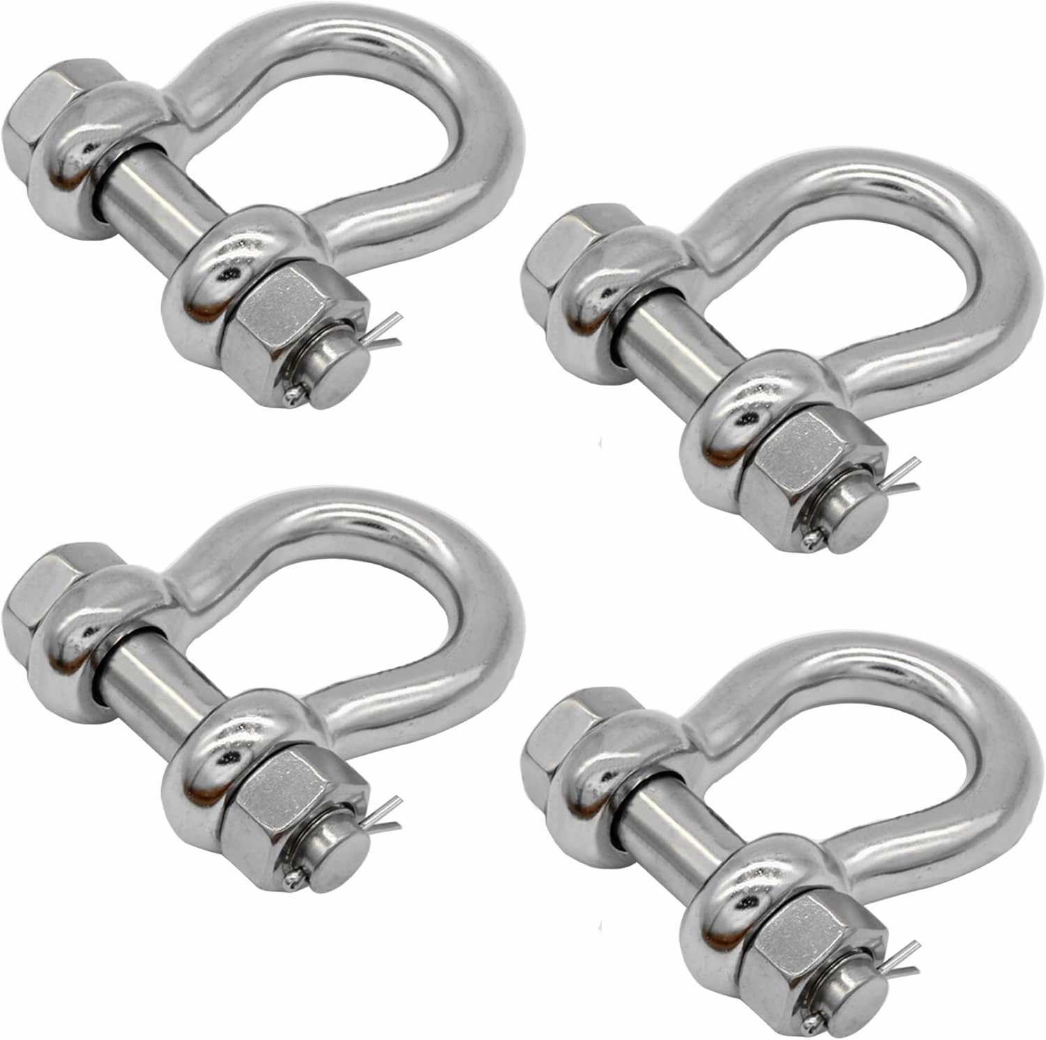 SHENGHUISS Bow Anchor D Shackle Stainless Steel 316 Dee Ring Forged Bolt Type Shackle Marine Hardware