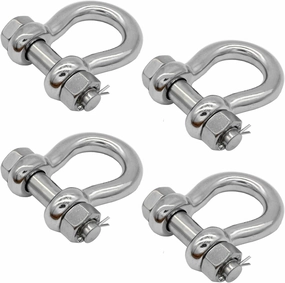 SHENGHUISS Bow Anchor D Shackle Stainless Steel 316 Dee Ring Forged Bolt Type Shackle Marine Hardware