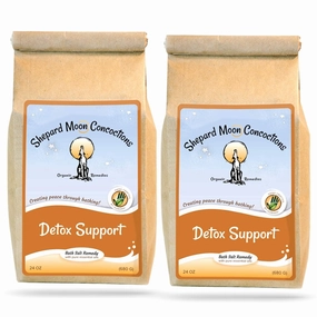 Shepard Moon Detox Bath Salts – 2-Pack Set - Detoxifying Organic Epsom Salt soaks for a Complete Body Cleanse - Made with 100% Natural, Organic Lemon Essential Oil, 48oz, Two-Pack Set