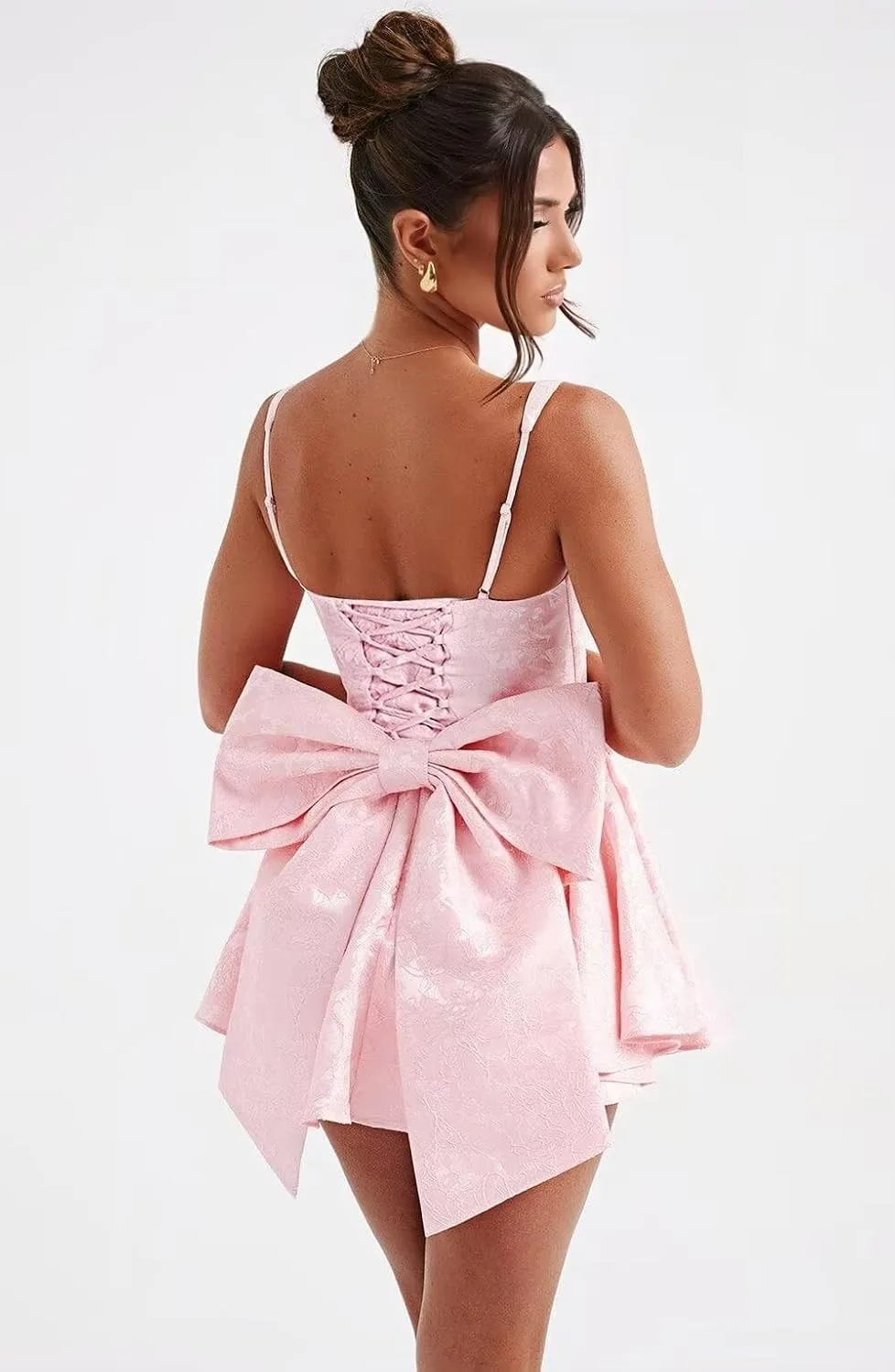 Short Satin Homecoming Dresses with Bows Applique Corset Prom Dress Mini HOCO Party Cocktail Gowns for Teens
