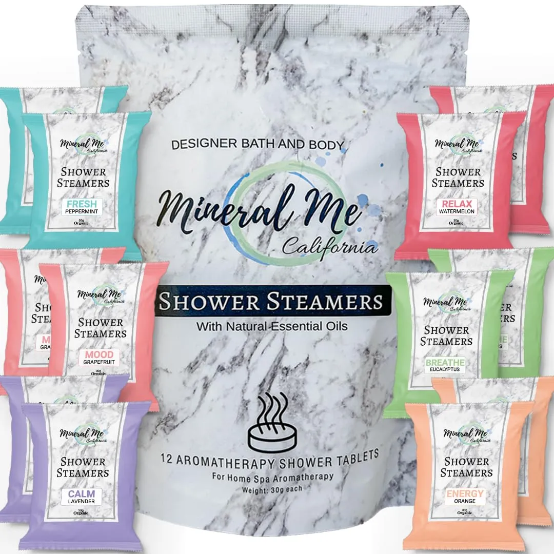 Shower Steamers Aromatherapy - Fathers Day Gift for Dad, 12pc Shower Bombs Vapor Tablets w/Organic Essential Oils for Vaporizing Steam Spa, Shower Melts, Selfcare Gifts for Women, Men, Wife, Husband