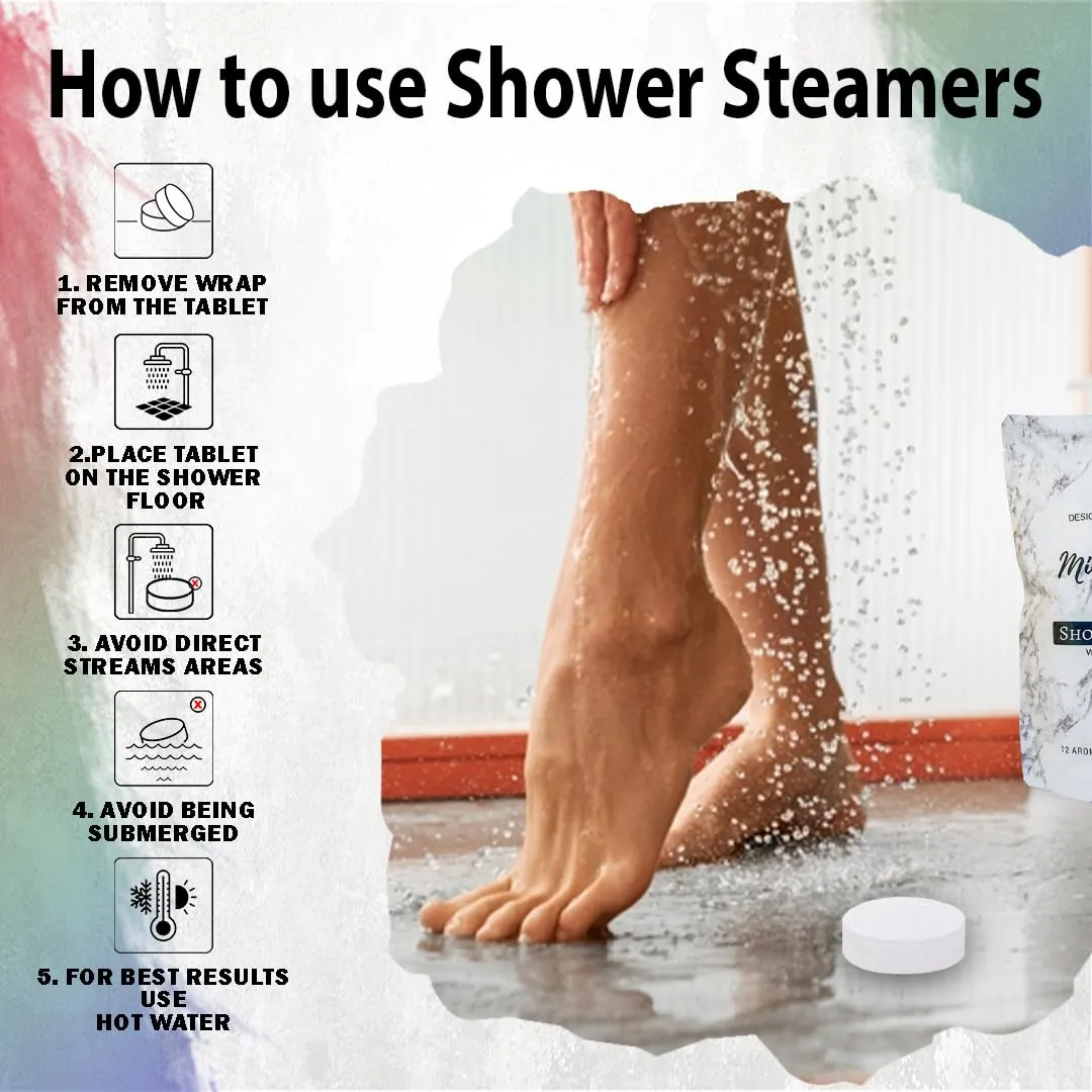 Shower Steamers Aromatherapy - Fathers Day Gift for Dad, 12pc Shower Bombs Vapor Tablets w/Organic Essential Oils for Vaporizing Steam Spa, Shower Melts, Selfcare Gifts for Women, Men, Wife, Husband