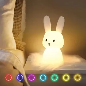 Silicone Rabbit LED Night Light - Touch Sensor Cute Animal Lamp