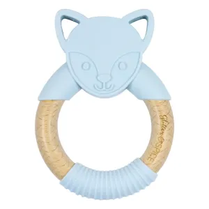 Silicone   Wood Teether - Grey Fox