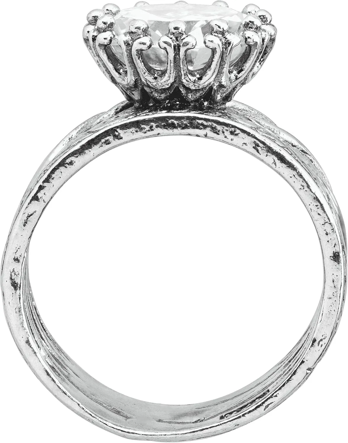 Silpada 'Bristol' Cubic Zirconia Textured Ring in Sterling Silver