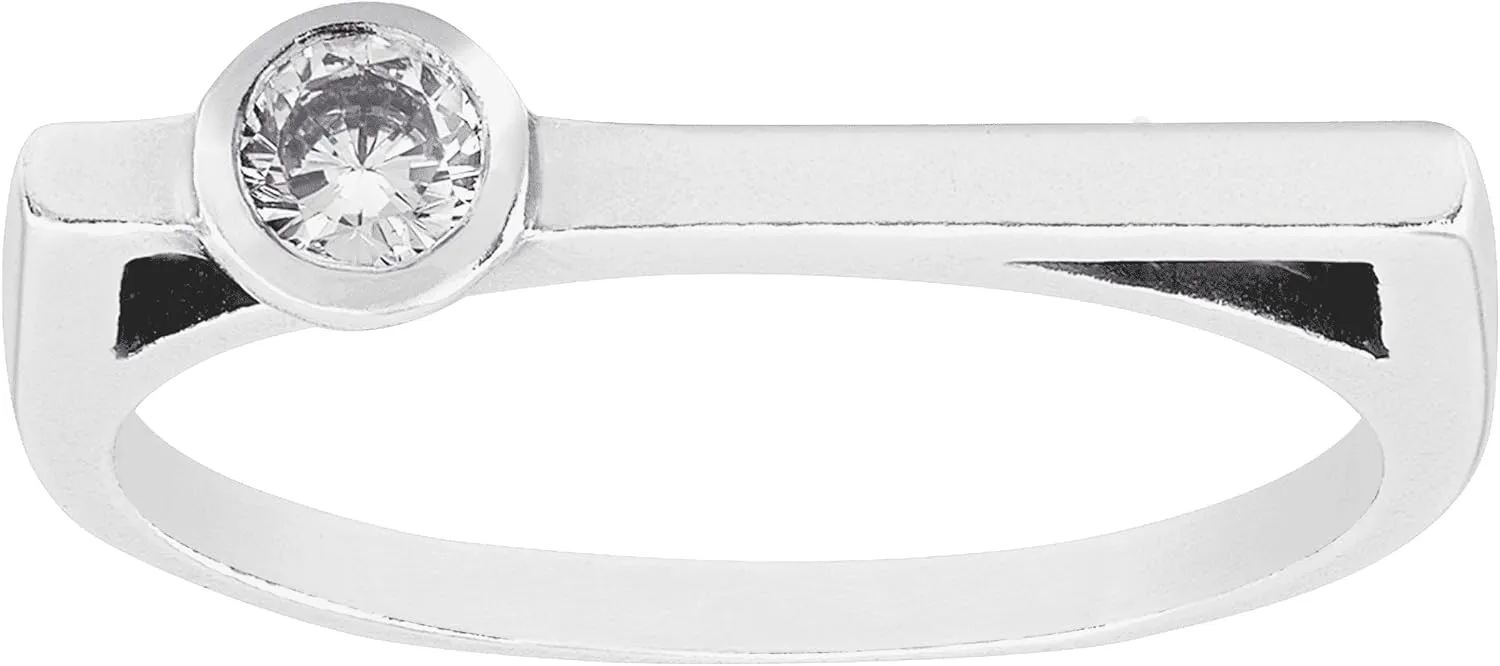 Silpada 'Parker Bar' Cubic Zirconia Ring in Sterling Silver