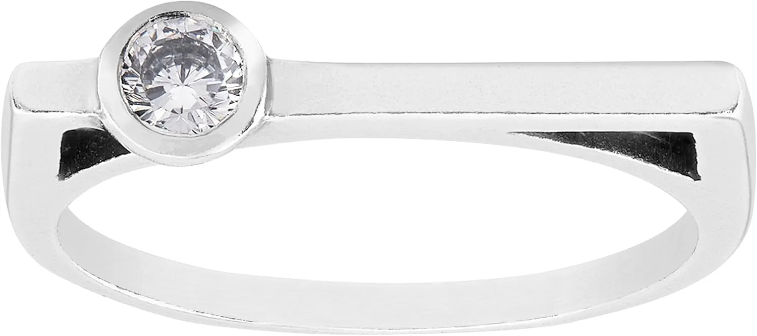 Silpada 'Parker Bar' Cubic Zirconia Ring in Sterling Silver