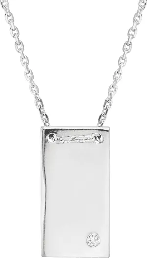 Silpada 'Shine Bright' Rectangular Pendant with Cubic Zirconia in Sterling Silver, 16"   2"