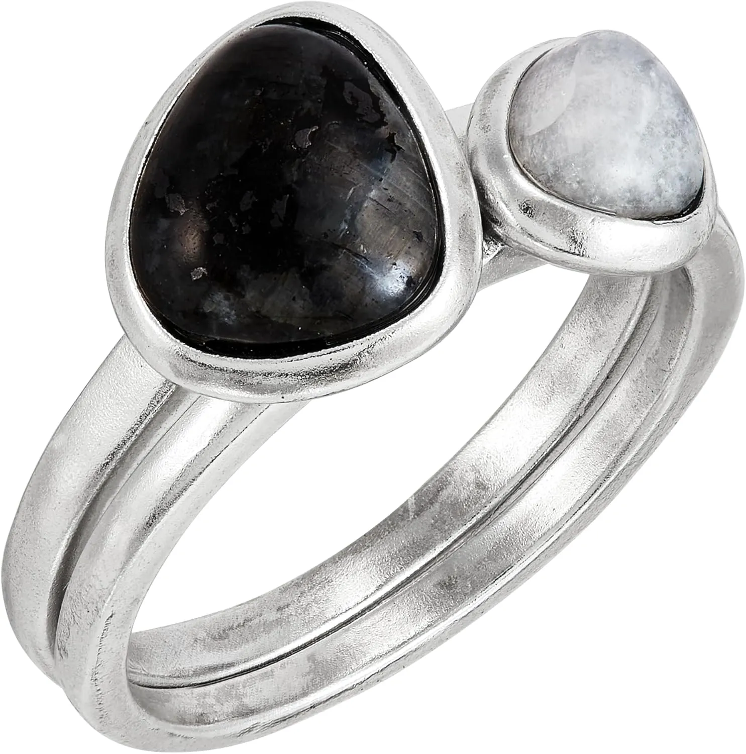 Silpada 'Think Bright' Sterling Silver Labradorite and Moonstone Ring Set