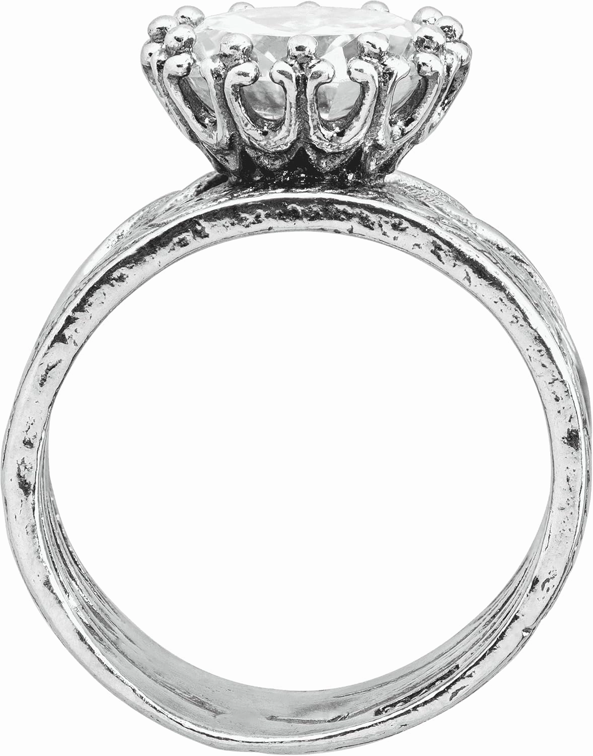 Silpada 'Bristol' Cubic Zirconia Textured Ring in Sterling Silver
