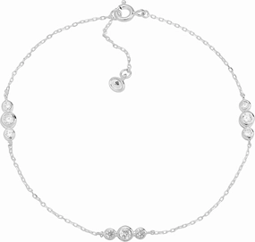 Silpada 'Clarity' Loll Anklet with Cubic Zirconia in Sterling Silver, 9"   1"