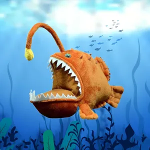 Simulation Anglerfish Stuffed Animals 10inch, Cute Soft Anglerfish Fish Plush Toy Children Room Decoration Pillows