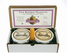 Skidmore's Cowboy Edition Leather Care Gift Set | Leather Cream and Beeswax Waterproofing Kit | Includes Applicator | Natural and Non-Toxic Formula | Made in the USA