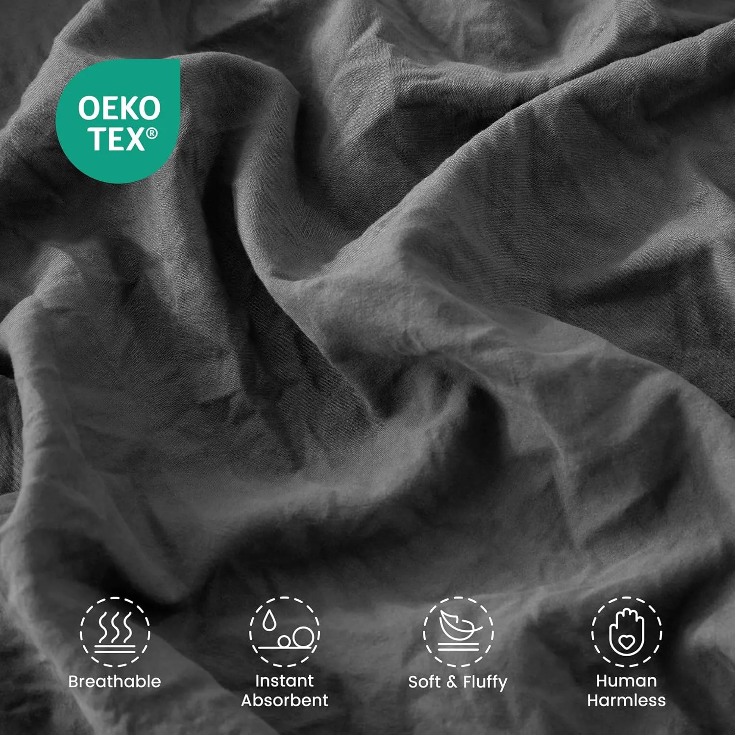 SLEEP ZONE Duvet Cover Full Size, Stone Washed, Soft and Comfortable with Natural Wrinkles, Easy Care, Gift-Wrapped, Safe and Skin-Friendly(Grey, Full)