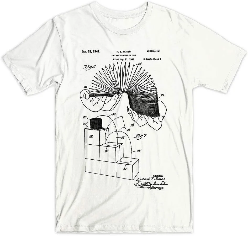 Slinky Patent T-Shirt, Slinky Toy 100% Soft Cotton Premium Tee