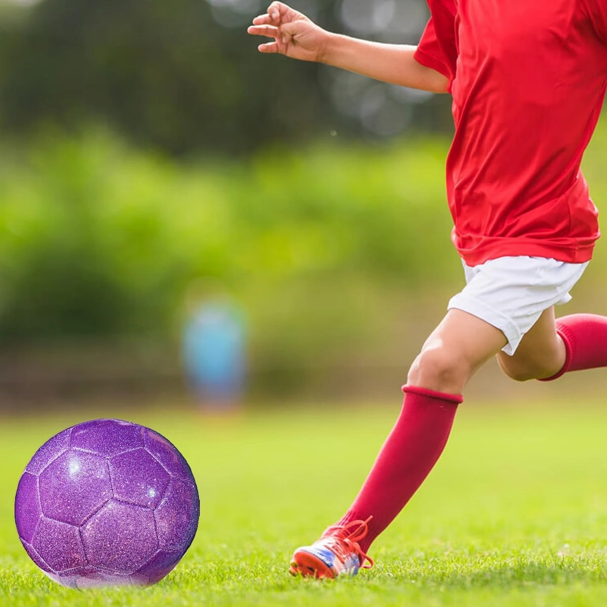 Soccer Ball Shiny Gift Size 3 4 5 Practice Training Come with Pump and Needle