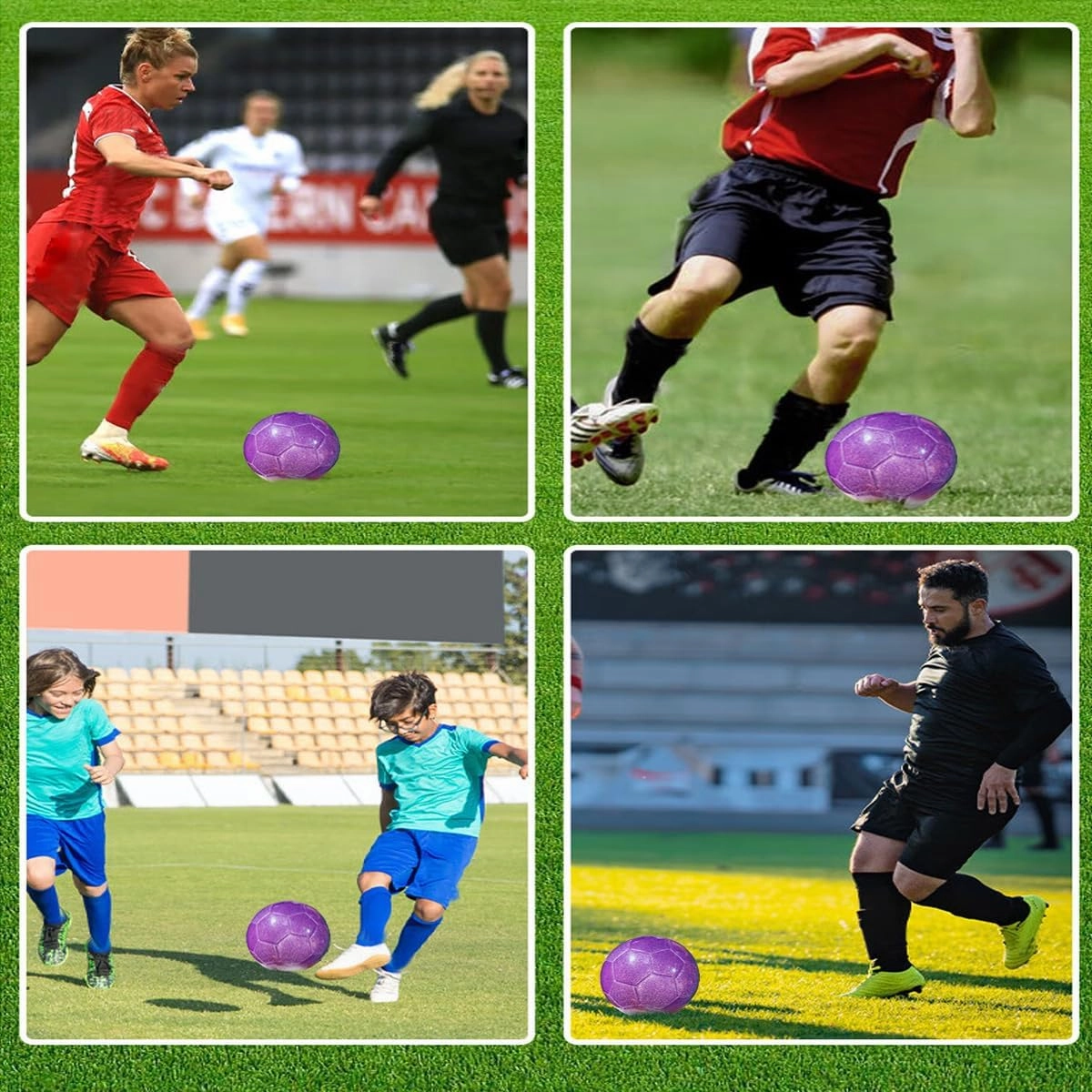 Soccer Ball Shiny Gift Size 3 4 5 Practice Training Come with Pump and Needle