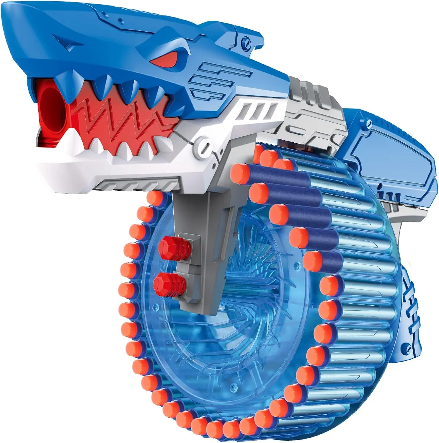 Soft Bullet Toy Gun for Boys, Toy Foam Blasters & Guns with 120 Soft Bullets, 40-Dart Rotating Drum, Foam Dart Gun Shooting Games, Shark Toys Birthday for Kids, Teens Adults 6 