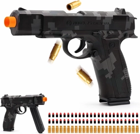 Soft Bullet Toy Gun Shell Ejecting with 48 Bullets, Toy Guns for Boys, Toy Pistol Fidget Gun, Realistic Play Gun, Halloween Christmas Birthday Gifts for Boys Kids Adults Age 8  Camouflage