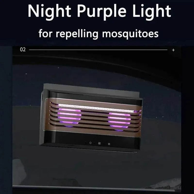 Solar-Powered Car Air Purifier Fan Cleaning System