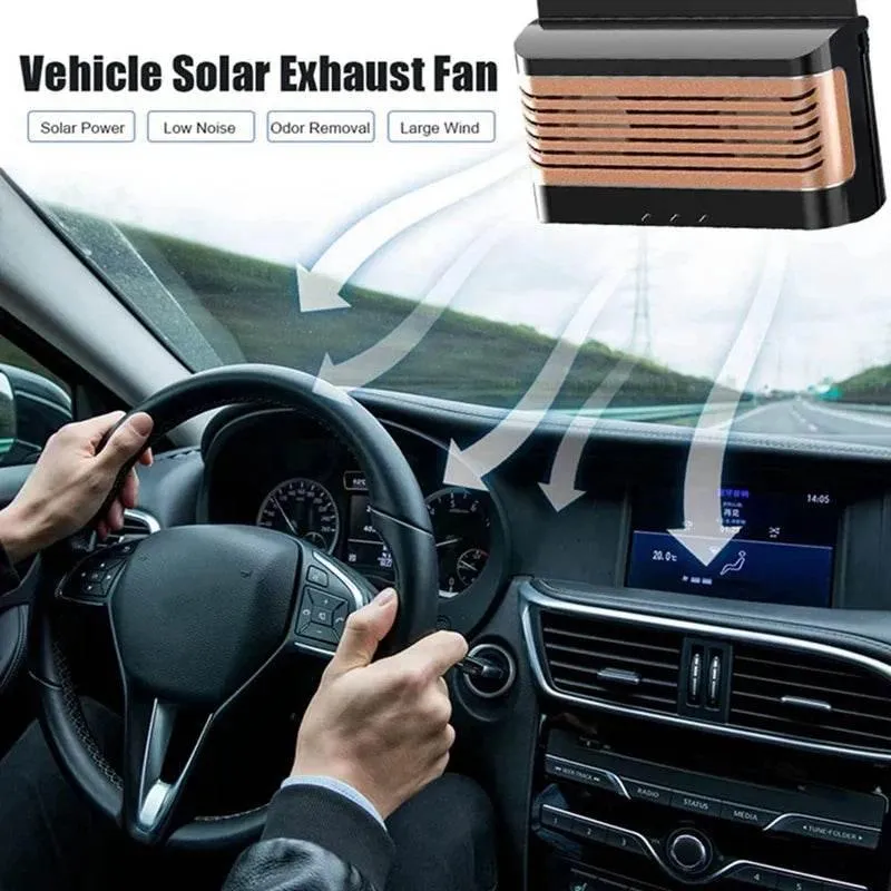Solar-Powered Car Air Purifier Fan Cleaning System