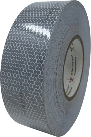 SOLAS Grade Marine Reflective Tape Conspicuity Safety Warning Silvery White Waterproof Ultra Reflective Glass Bead Honeycomb Technology Boats Rafts, Life Jacket, Motorcycles, Trailers (2IN X 75FT)