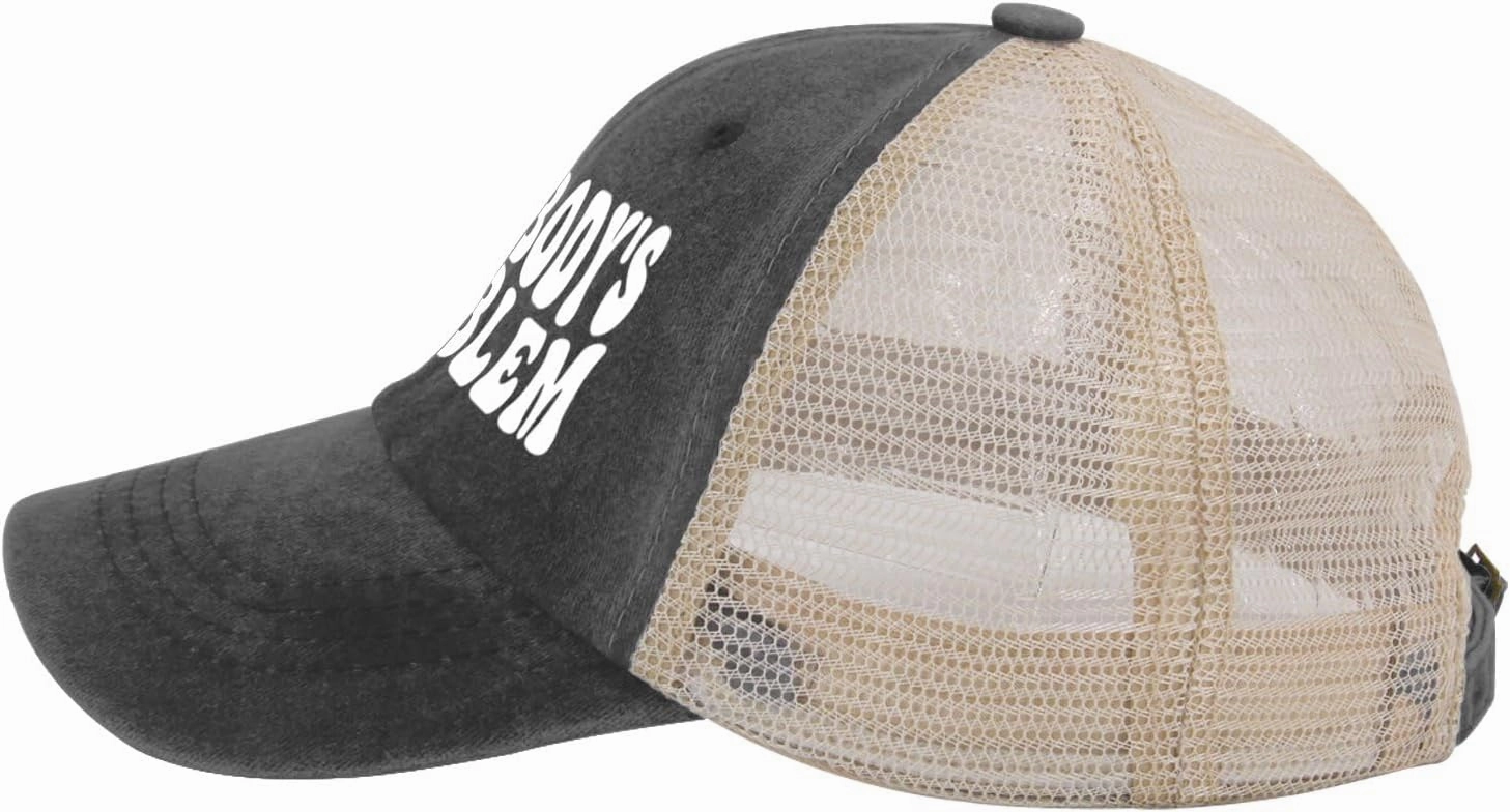 Somebody Problem Hat Womens Fashionable Cap for Womens AllBlack Caps Low Profile Unique Gifts for Farmers