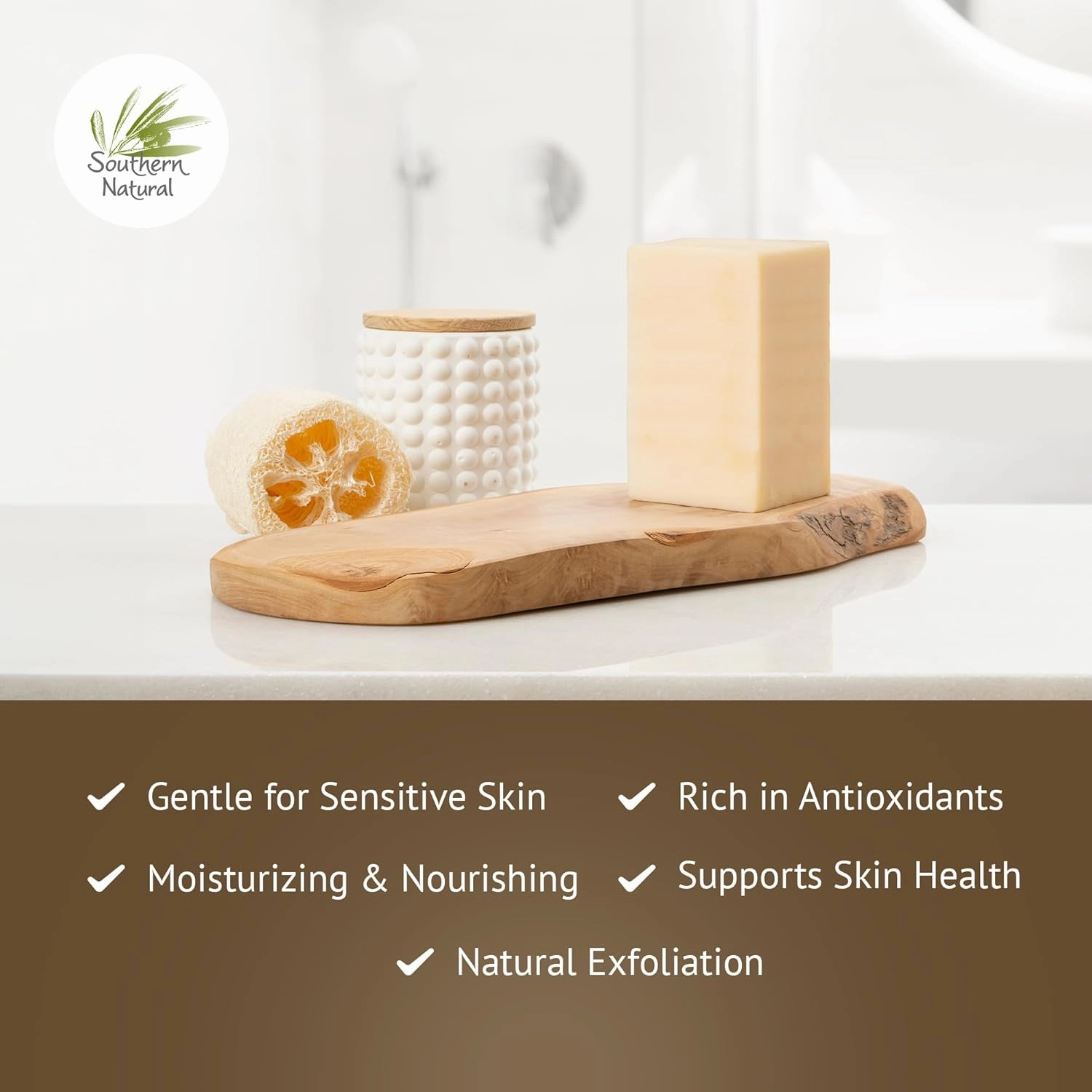Southern Natural Goat Milk Soap Bar (Variety 3 Pack) Lavender, Lemongrass, Spa Fusion - For Dry Sensitive Skin. Natural Handmade Soap For Face and Body.(Each Bar 4-4.5 oz)