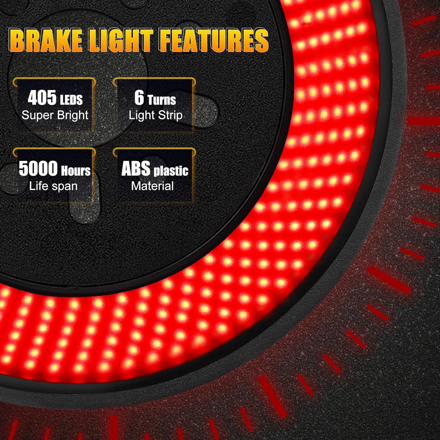 Spare Tire Brake Light, 3rd Third Brake Light Plug & Play, 405PCS LED Rear Wheel Light Super Bright Tail Light Red Ring Brake Light for 2007-2018 Jeep Wrangler JK JKU Accessories