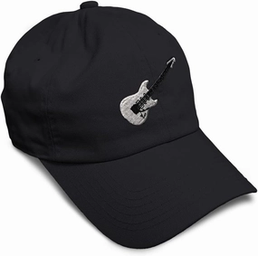 Speedy Pros Soft Baseball Cap Electric Guitar White Embroidery General Music Cotton Dad Hats for Men & Women