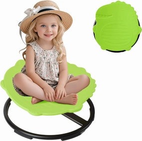 Spinning Chair for Kids, Sensory Integration Training Swivel Chair for Children with Autism & ADHD, for Balance & Body Coordination Training, Green Dinosaur