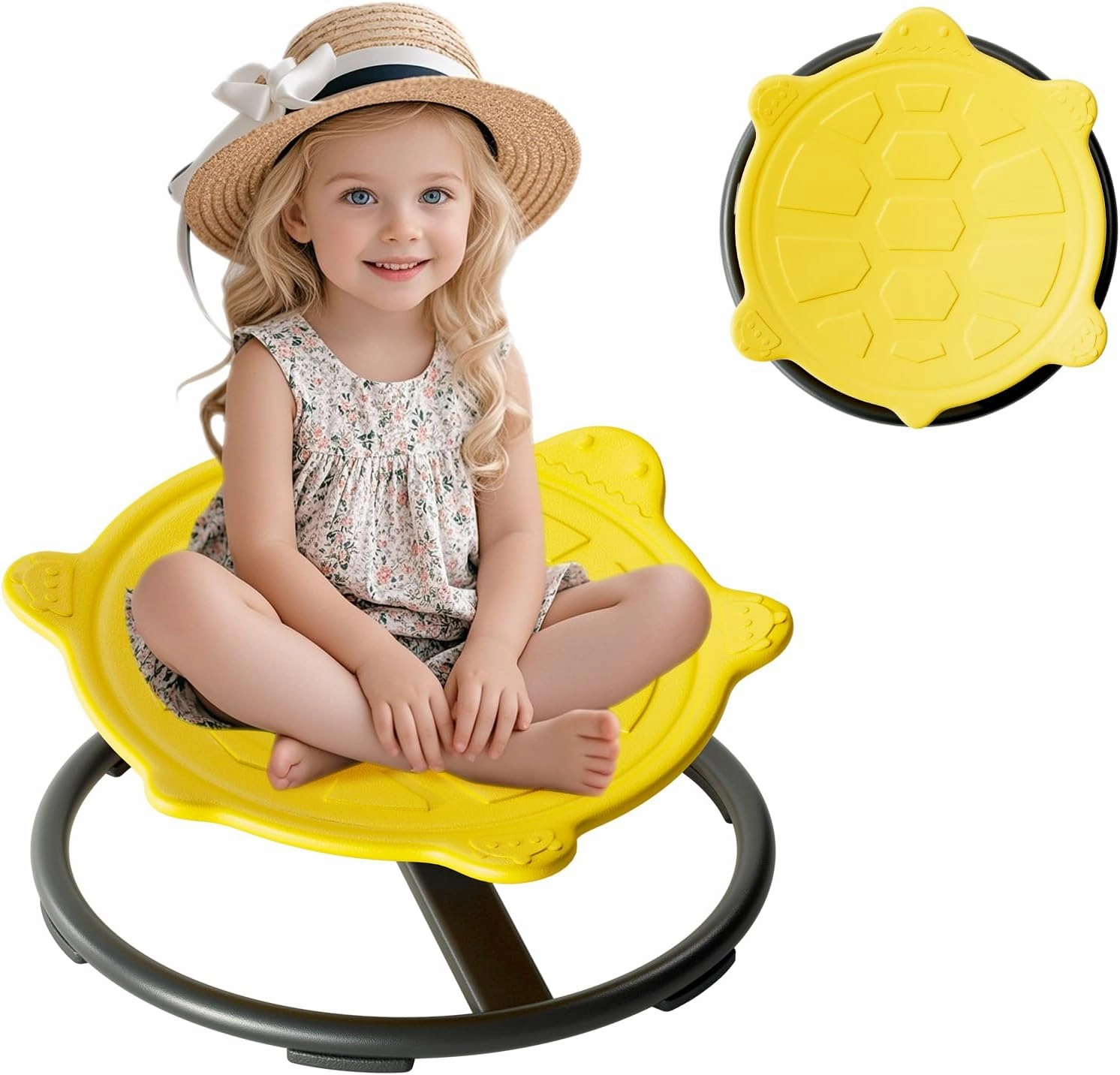 Spinning Chair for Kids, Sensory Integration Training Swivel Chair for Children with Autism & ADHD, for Balance & Body Coordination Training, Yellow Turtle