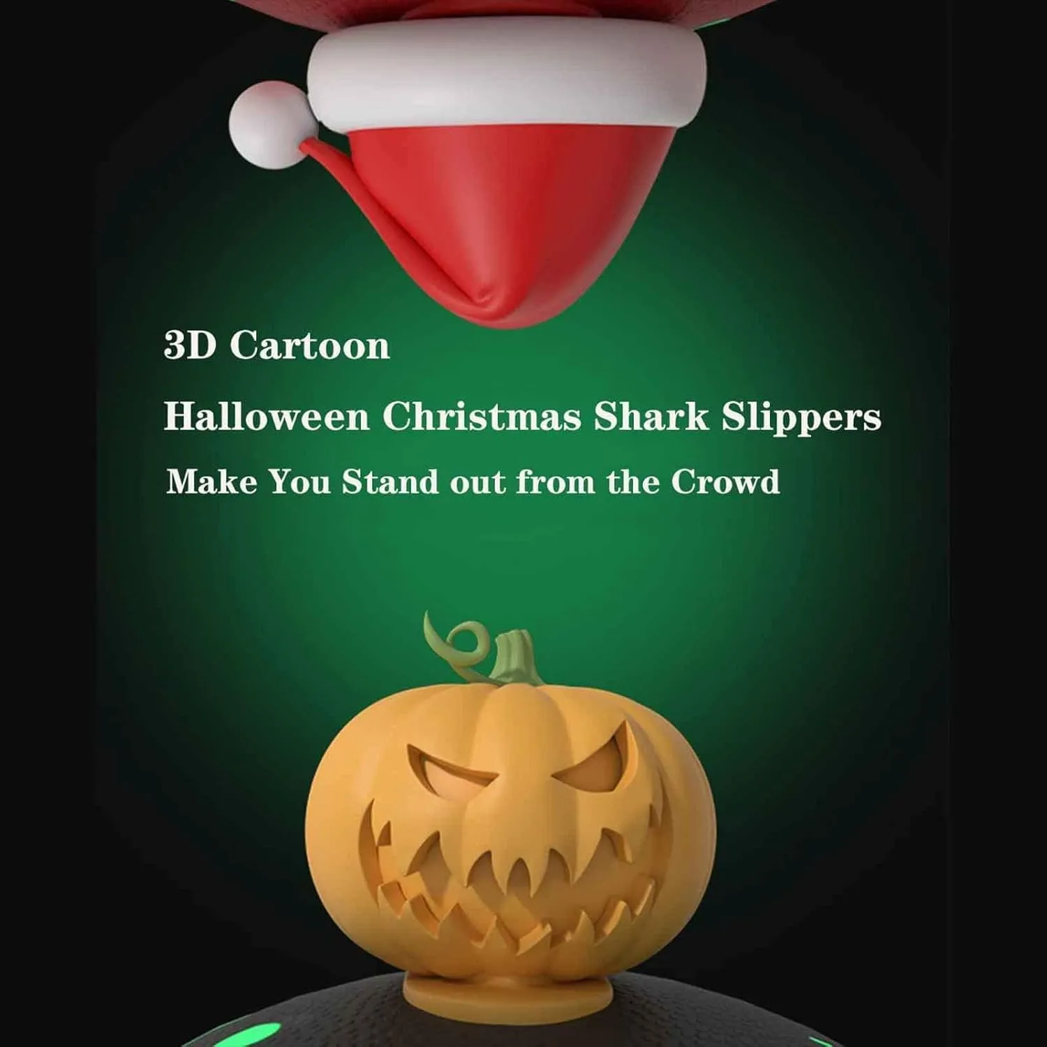 Spooky Shark Slides Glow In The Dark, Cloud Shark Slides Adult 3D Cartoon Christmas Shark Slippers for Men Women