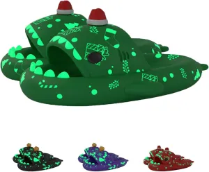 Spooky Shark Slides Glow in The Dark Halloween Shark Slides Christmas Shark Slides Halloween Shark Shoes Santa Shark Slides Slippers for Women Men