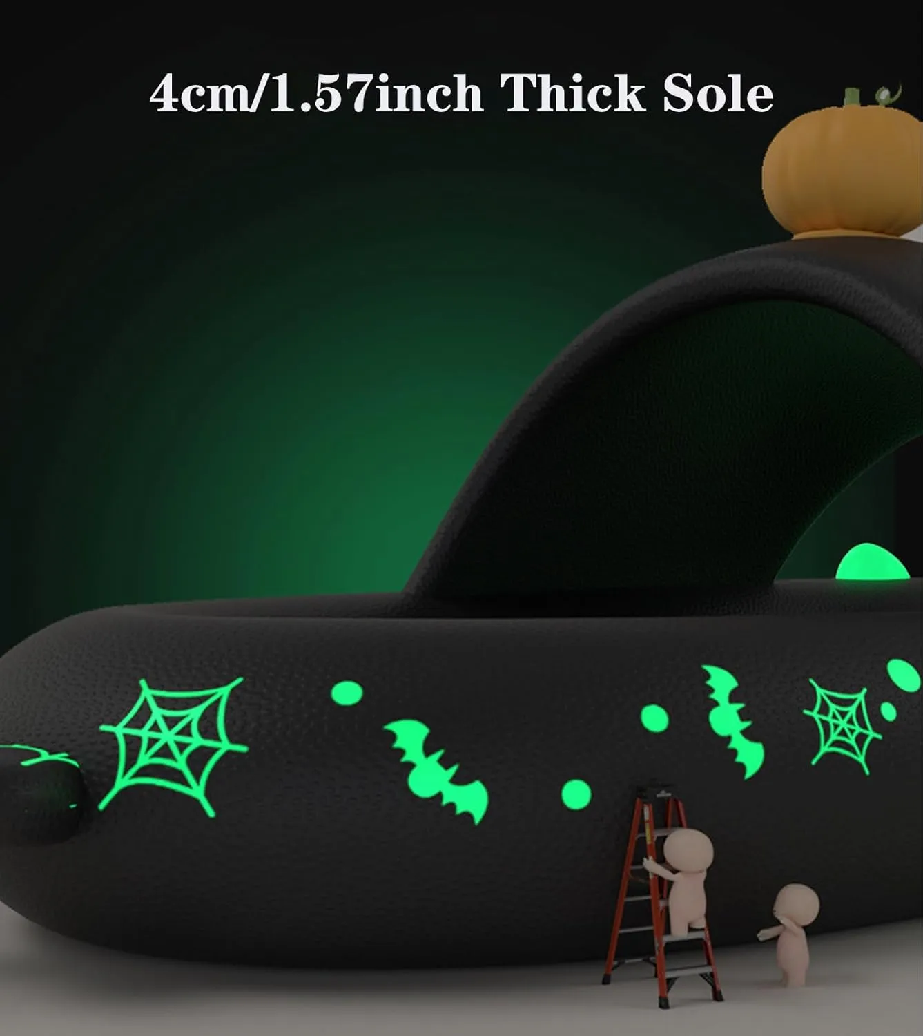Spooky Shark Slides Glow in The Dark Halloween Shark Slides Christmas Shark Slides Halloween Shark Shoes Santa Shark Slides Slippers for Women Men