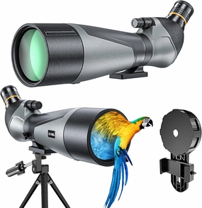 Spotting Scope for Brid Watching 25-75x85, BAK4 Prism, FMC Spotter Scope with Tripod, Phone Adapter, Carrying Case, for Hiking, Travel, Outdoors