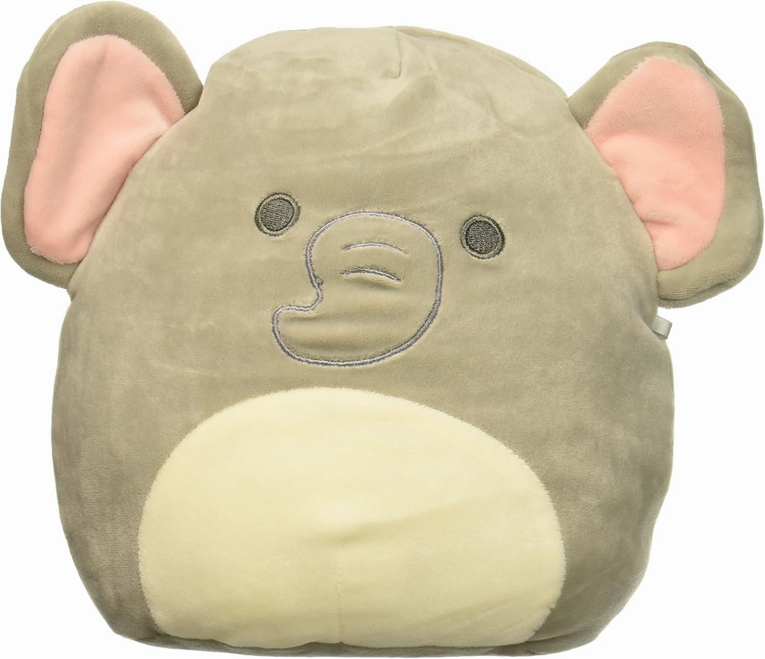 SQUISHMALLOW 8-inch Emma the Baby Elephant with Rattle Children's Plush Toy Pillow, Gray, 8-inch