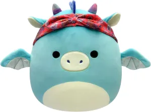 Squishmallows Original 19cm Tatiana The Dark Teal Dragon with Bandana, Add Tatiana to Your Team, Ultra Soft Plush