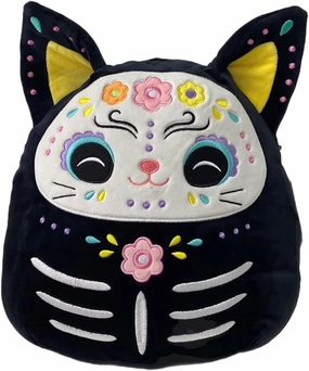 Squishmallows Official Kellytoy 12 Inch Soft Plush Squishy Toy Animals (Zelina Black Cat Day of The Dead)