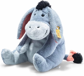 Steiff Disney Eeyore – Soft Cuddly Friends Premium Plush Toy – Bluish Gray Stuffed Animal, 10 Inches