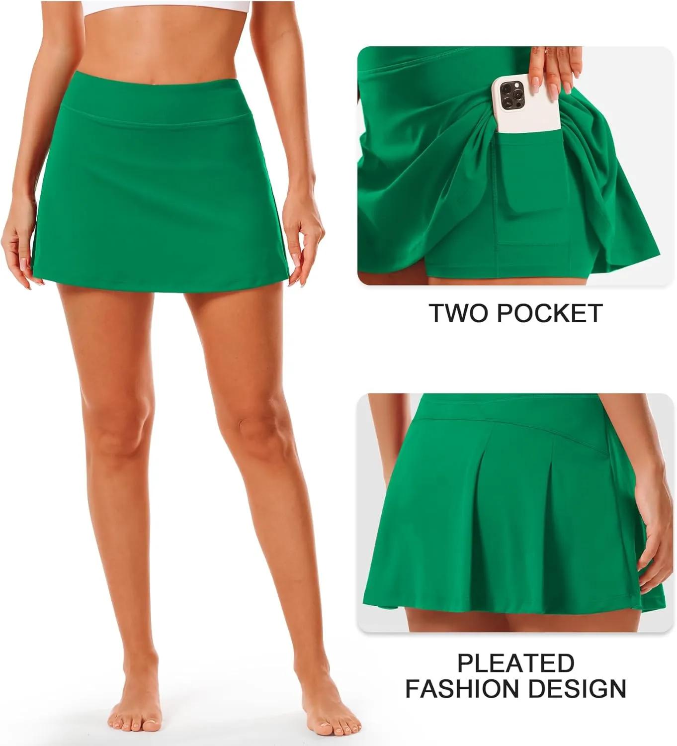 Stelle Women Tennis Skirt Golf Skorts Athletic High Waisted with Pockets Inner Shorts Sport Workout Pleated Pickleball