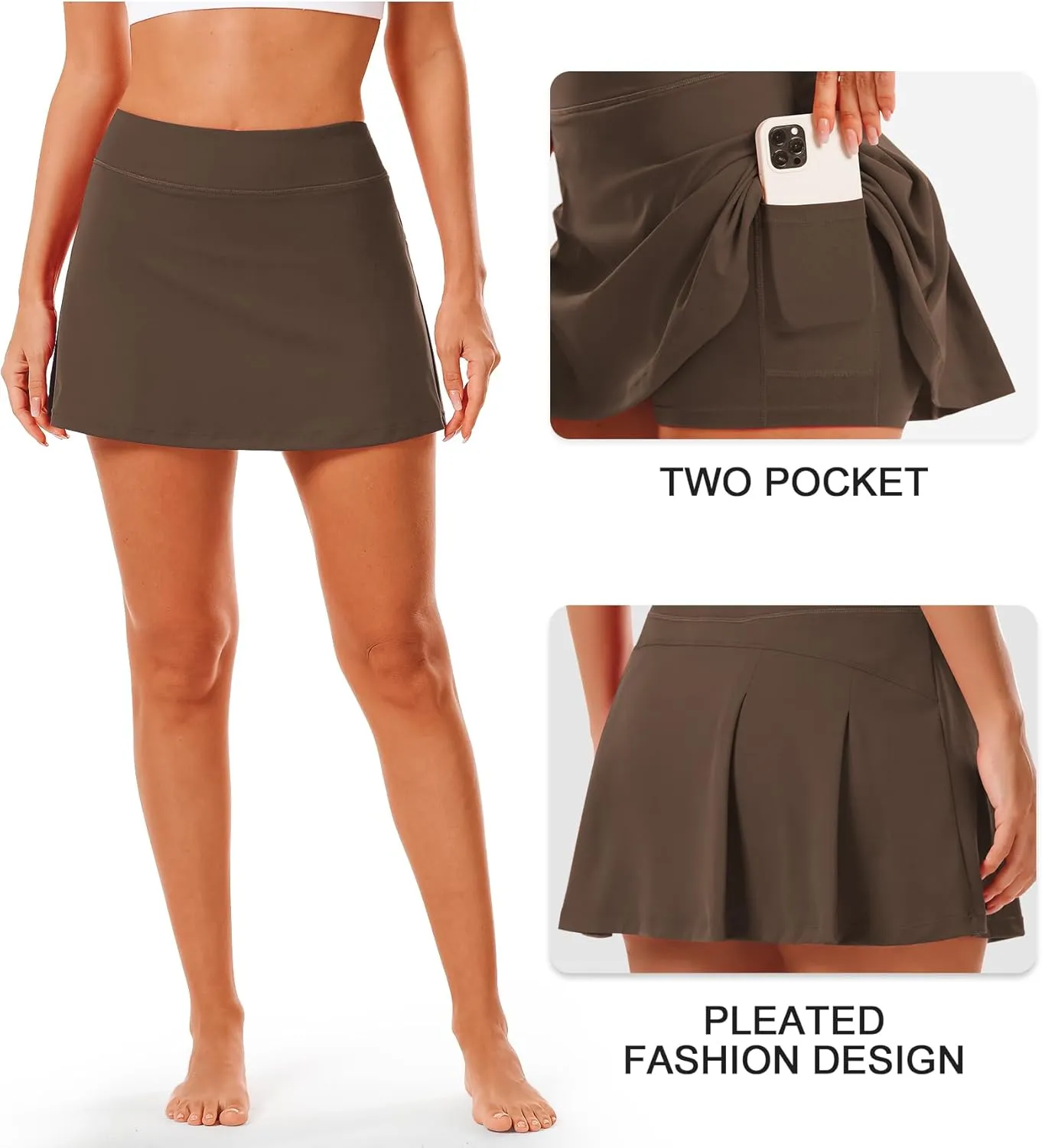 Stelle Women Tennis Skirt Golf Skorts Athletic High Waisted with Pockets Inner Shorts Sport Workout Pleated Pickleball