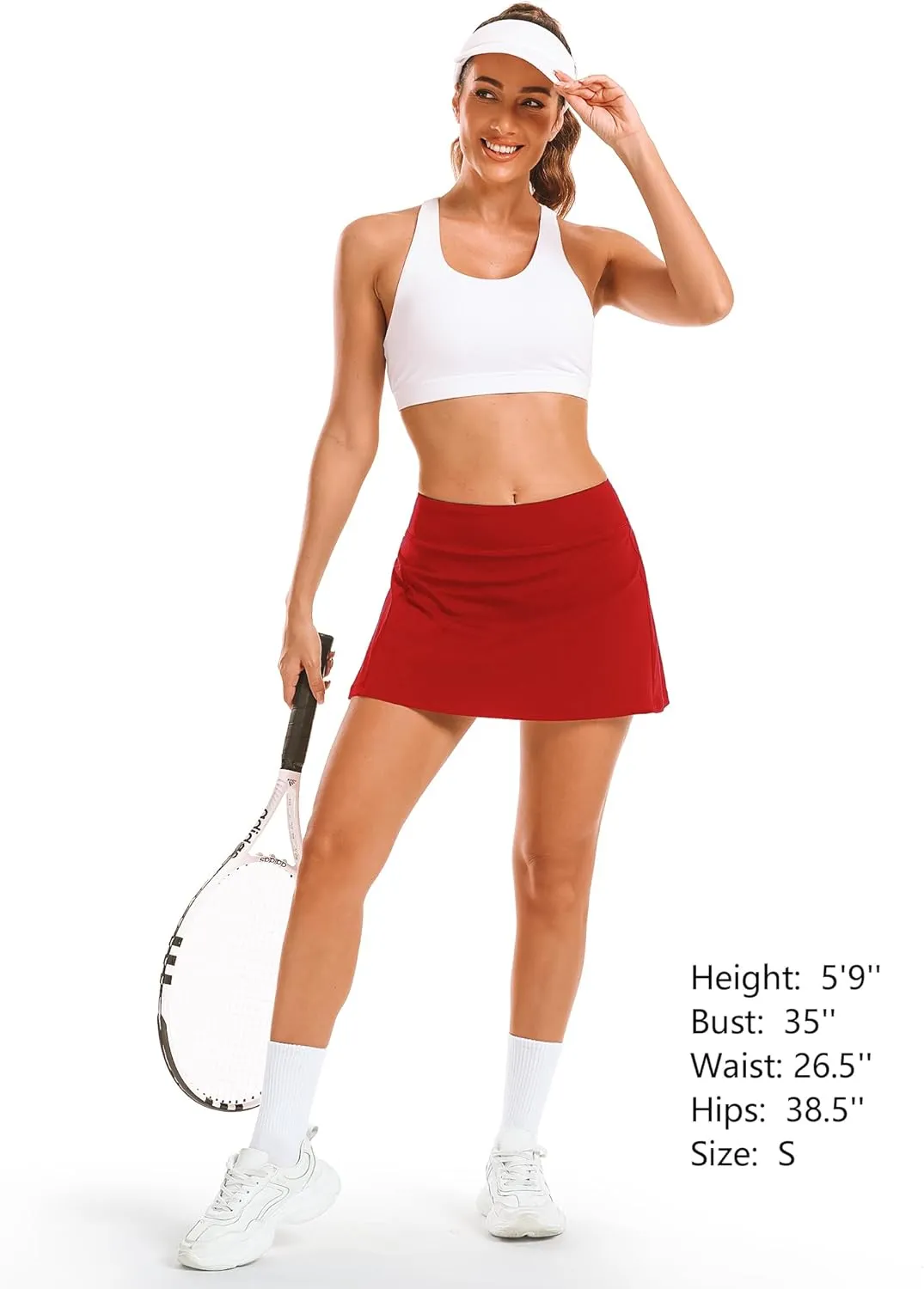 Stelle Women's Tennis Golf Skirts High Waisted with Pockets Inner Shorts for Athletic Skorts Sports Running Pickleball