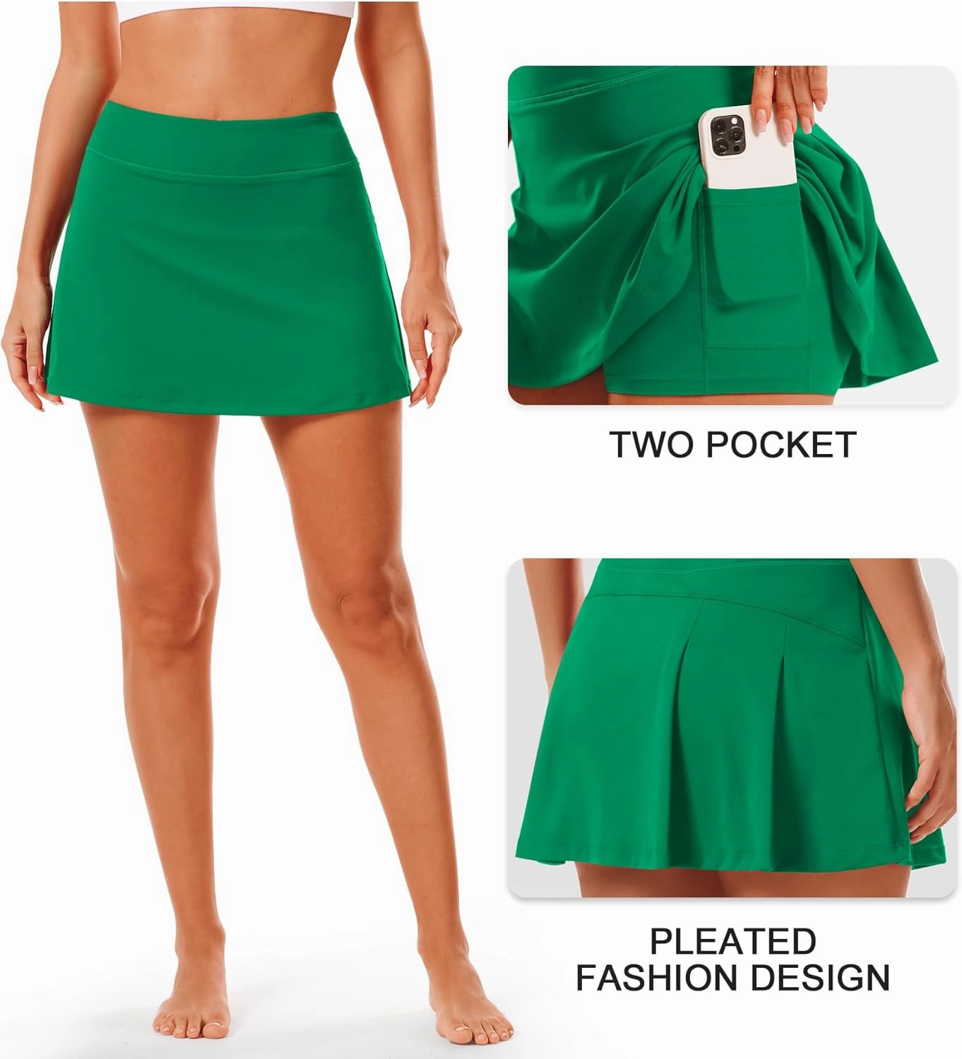 Stelle Women Tennis Skirt Golf Skorts Athletic High Waisted with Pockets Inner Shorts Sport Workout Pleated Pickleball