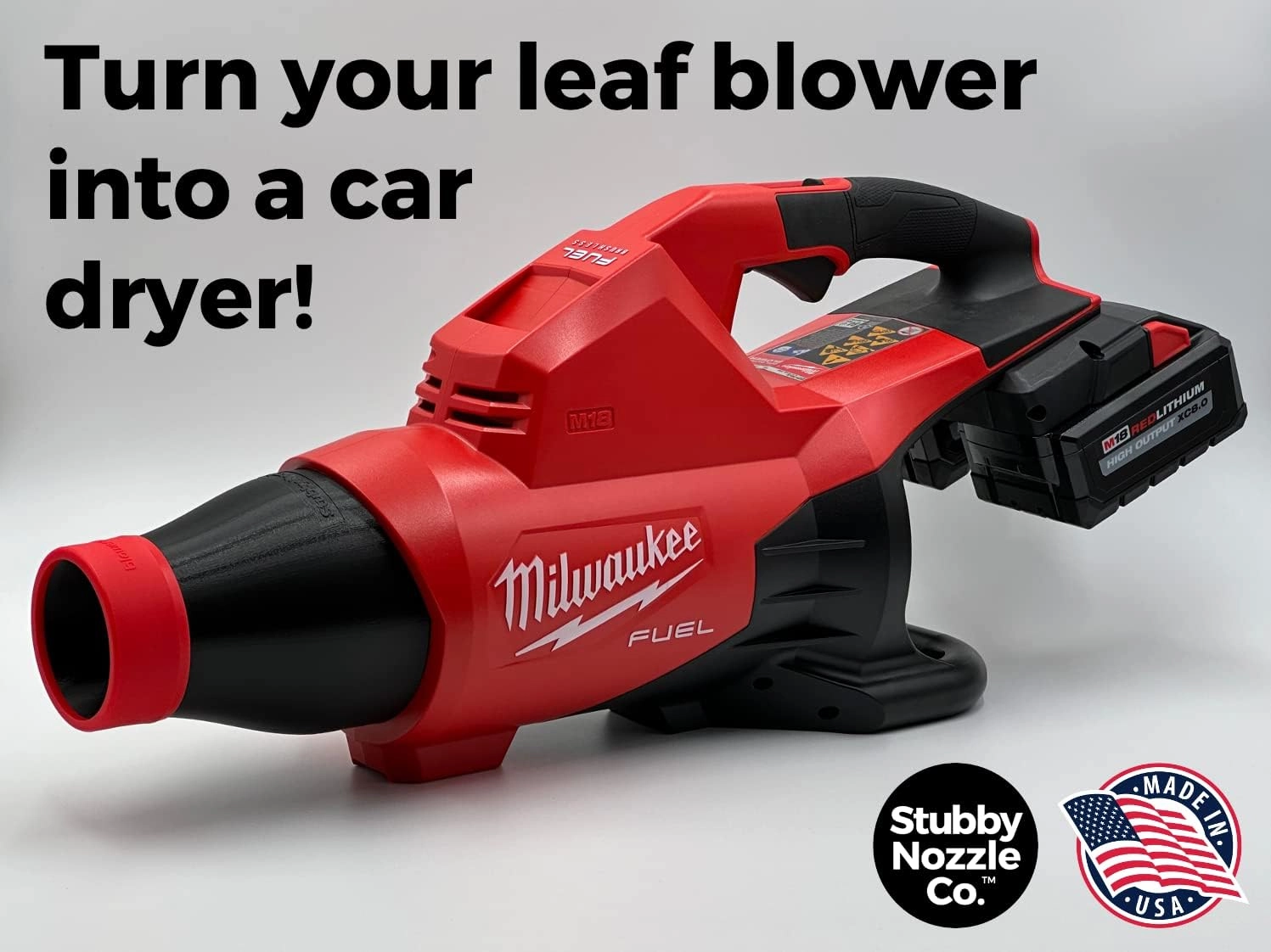 STUBBY Car Drying Nozzle for Milwaukee M18 Fuel Leaf Blowers - Dual Battery (2824-20)